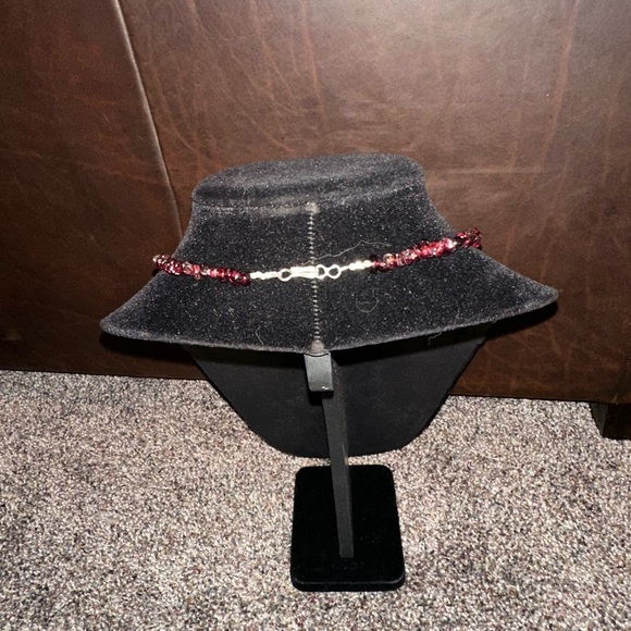 Hand Crafted “One of a Kind” Red Garnet & Sterling Silver Necklace - Picture 3 of 3